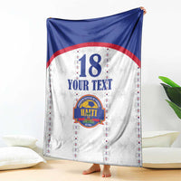 Custom Haiti Football Blanket Les Grenadiers Veve Haitian Vodou White Version - Wonder Print Shop