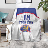 Custom Haiti Football Blanket Les Grenadiers Veve Haitian Vodou White Version - Wonder Print Shop