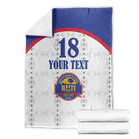 Custom Haiti Football Blanket Les Grenadiers Veve Haitian Vodou White Version - Wonder Print Shop