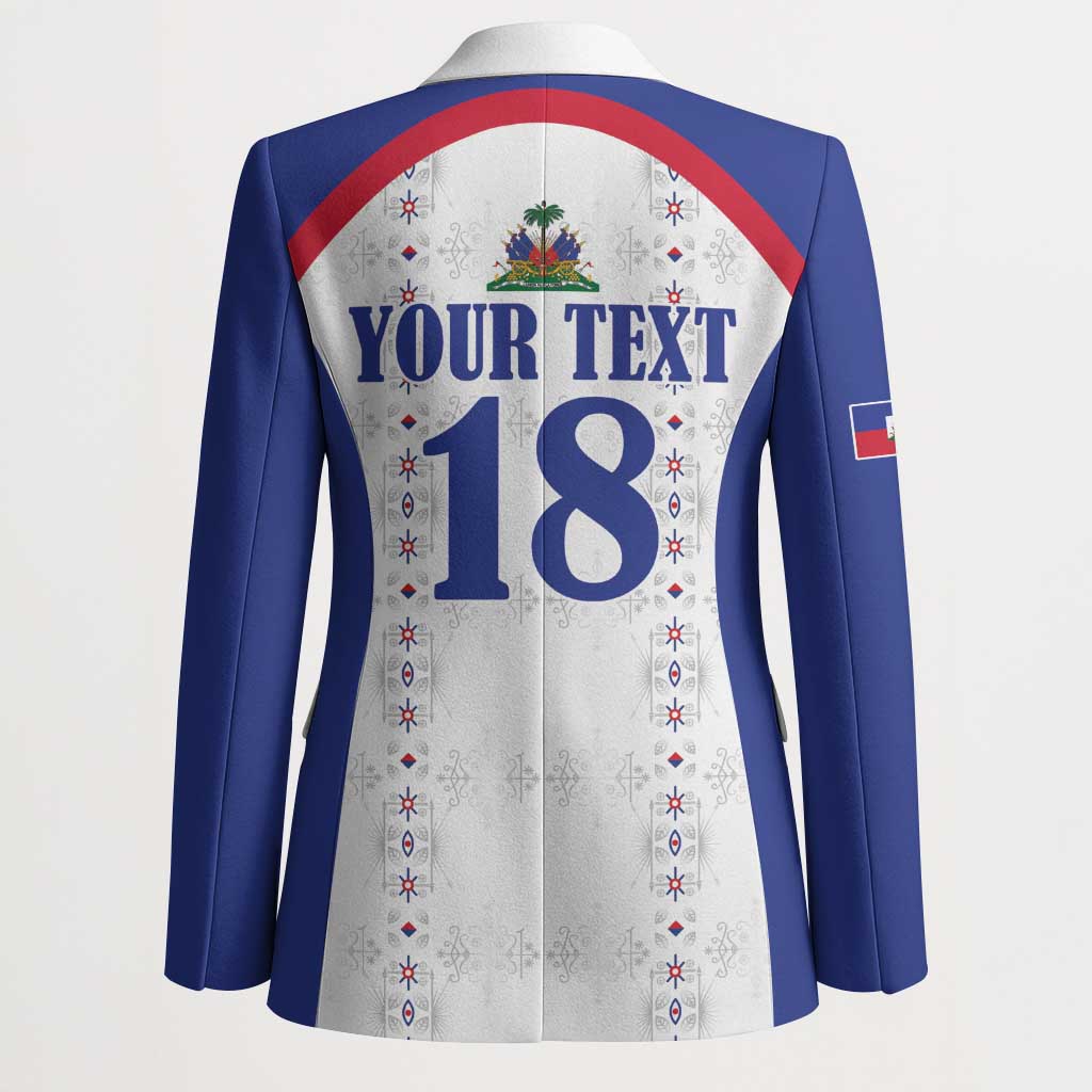 Custom Haiti Football Blazer Les Grenadiers Veve Haitian Vodou White Version - Wonder Print Shop