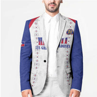 Custom Haiti Football Blazer Les Grenadiers Veve Haitian Vodou White Version - Wonder Print Shop