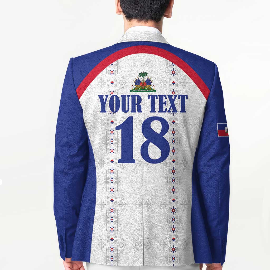 Custom Haiti Football Blazer Les Grenadiers Veve Haitian Vodou White Version - Wonder Print Shop