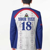 Custom Haiti Football Blazer Les Grenadiers Veve Haitian Vodou White Version - Wonder Print Shop