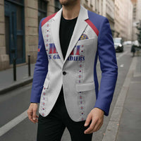 Custom Haiti Football Blazer Les Grenadiers Veve Haitian Vodou White Version - Wonder Print Shop