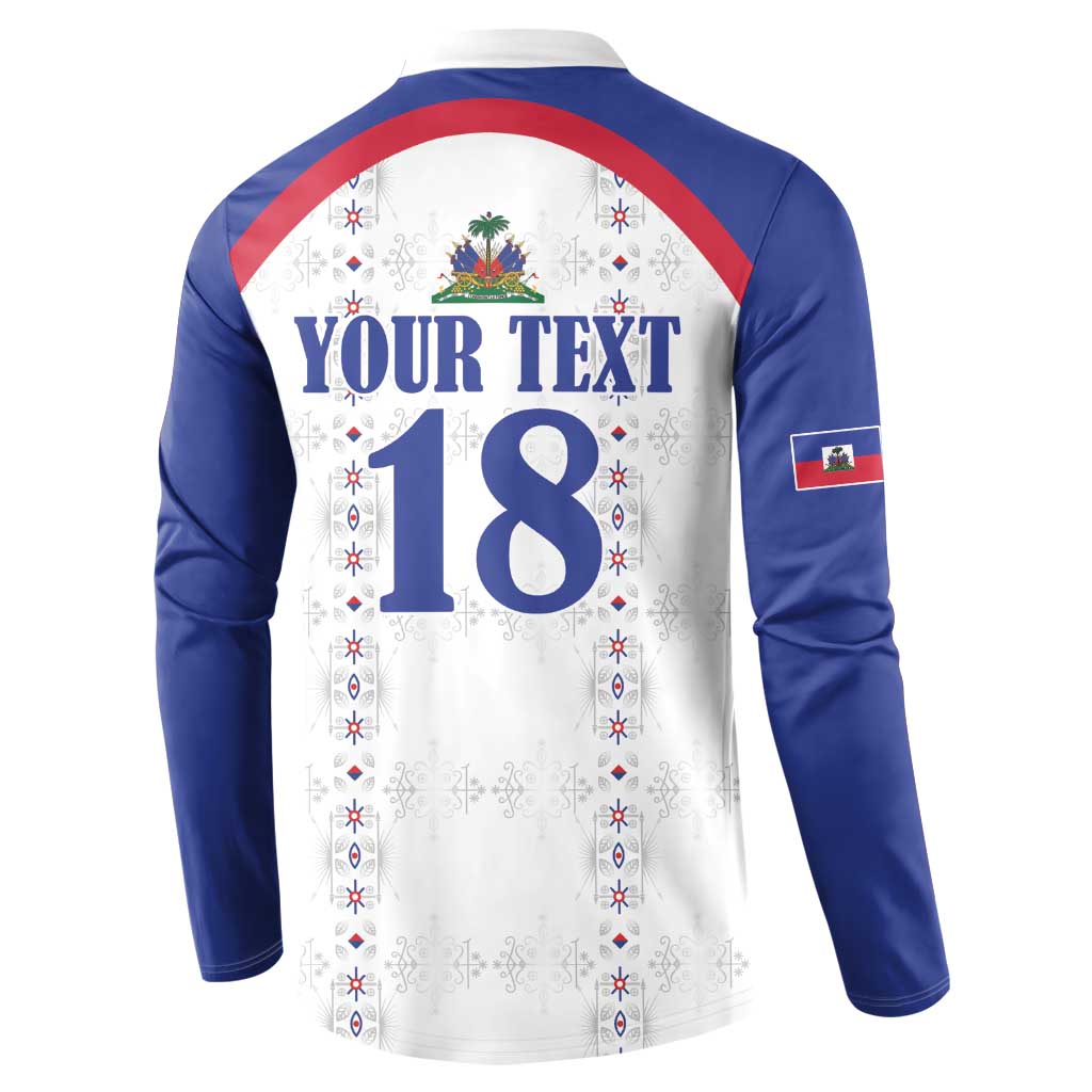 Custom Haiti Football Button Sweatshirt Les Grenadiers Veve Haitian Vodou White Version - Wonder Print Shop
