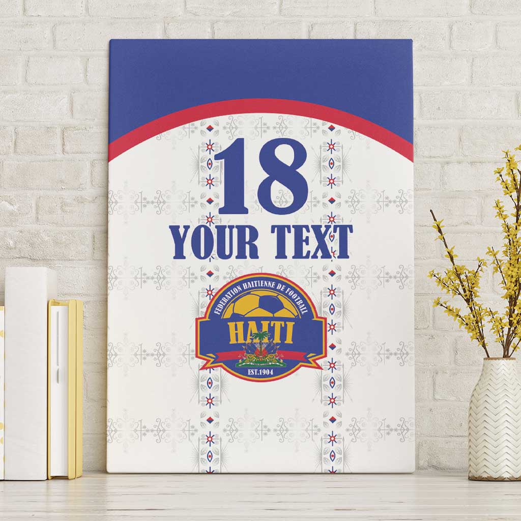 Custom Haiti Football Canvas Wall Art Les Grenadiers Veve Haitian Vodou White Version - Wonder Print Shop