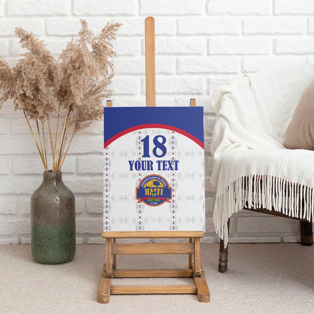 Custom Haiti Football Canvas Wall Art Les Grenadiers Veve Haitian Vodou White Version - Wonder Print Shop