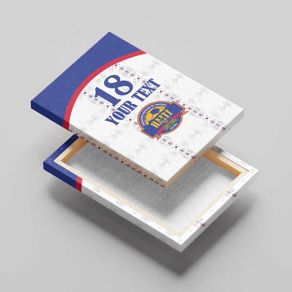 Custom Haiti Football Canvas Wall Art Les Grenadiers Veve Haitian Vodou White Version - Wonder Print Shop