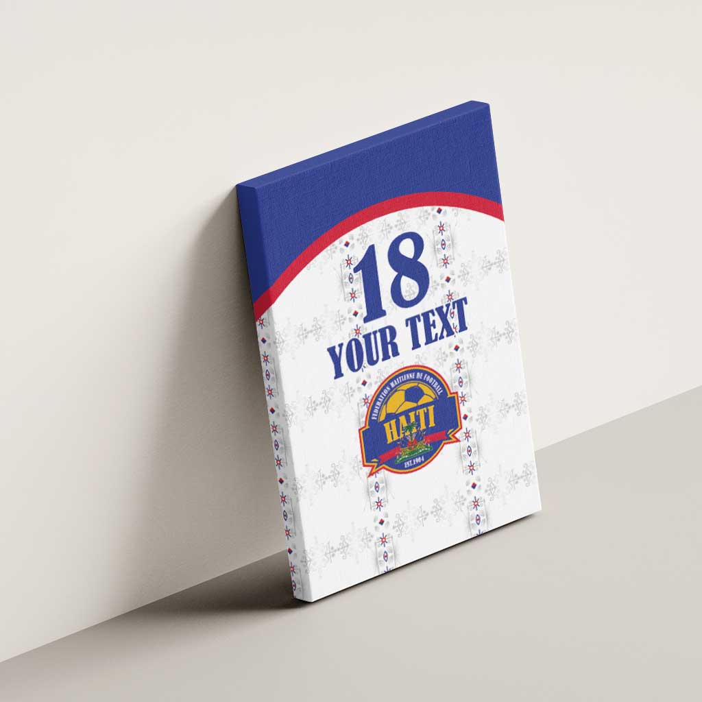 Custom Haiti Football Canvas Wall Art Les Grenadiers Veve Haitian Vodou White Version - Wonder Print Shop