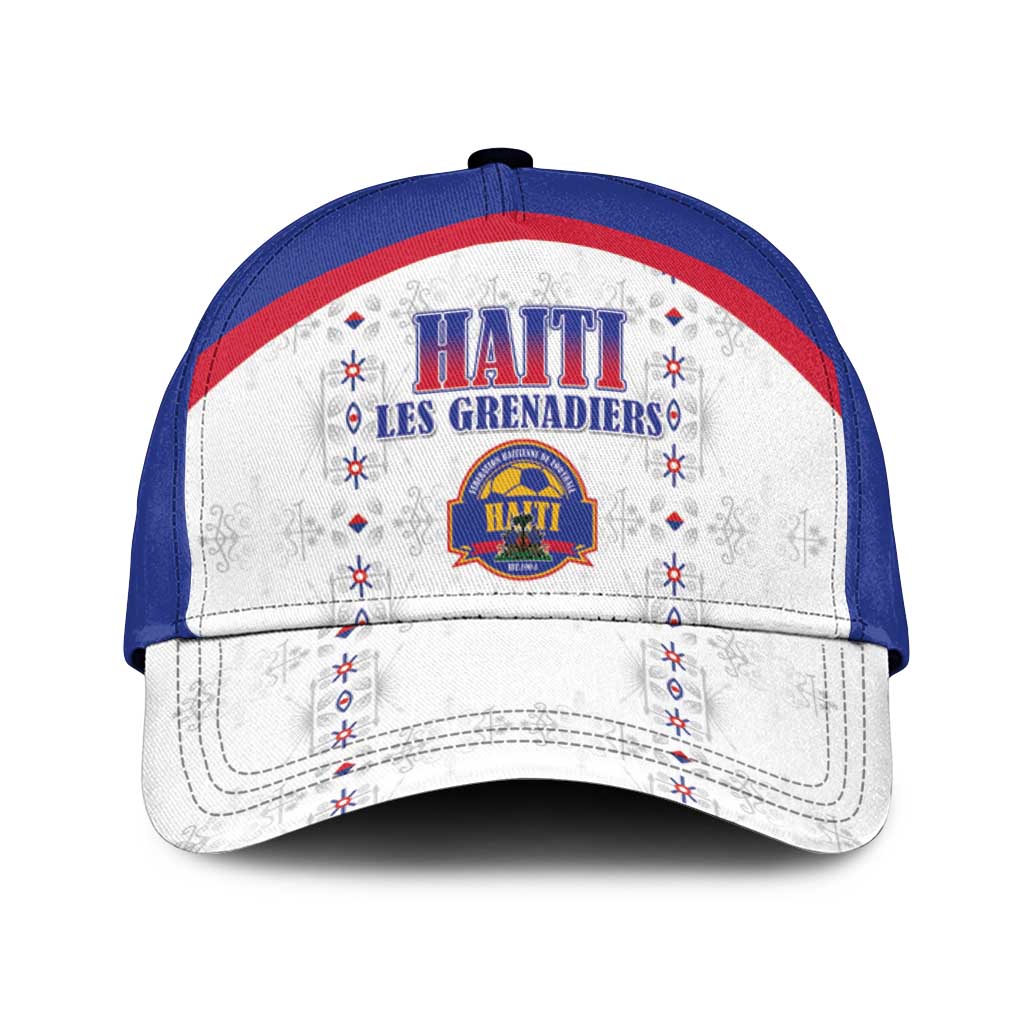Haiti Football Classic Cap Les Grenadiers Veve Haitian Vodou White Version - Wonder Print Shop