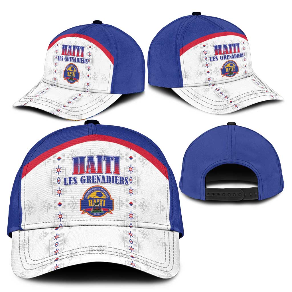 Haiti Football Classic Cap Les Grenadiers Veve Haitian Vodou White Version - Wonder Print Shop