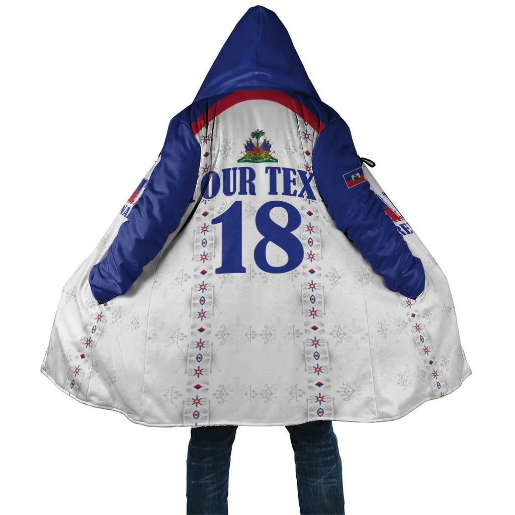 Custom Haiti Football Cloak Les Grenadiers Veve Haitian Vodou White Version - Wonder Print Shop