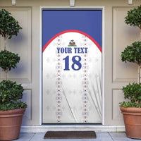 Custom Haiti Football Door Cover Les Grenadiers Veve Haitian Vodou White Version - Wonder Print Shop