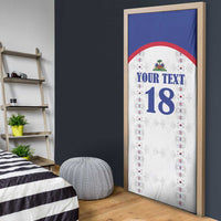 Custom Haiti Football Door Cover Les Grenadiers Veve Haitian Vodou White Version - Wonder Print Shop
