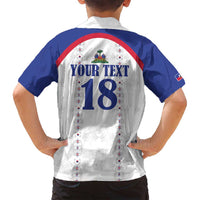 Custom Haiti Football Family Matching Long Sleeve Bodycon Dress and Hawaiian Shirt Les Grenadiers Veve Haitian Vodou White Version - Wonder Print Shop