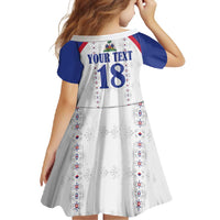 Custom Haiti Football Family Matching Long Sleeve Bodycon Dress and Hawaiian Shirt Les Grenadiers Veve Haitian Vodou White Version - Wonder Print Shop