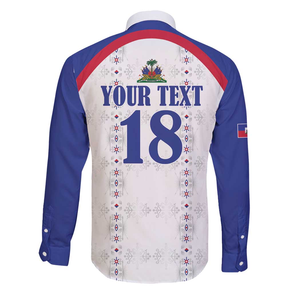 Custom Haiti Football Family Matching Puletasi and Hawaiian Shirt Les Grenadiers Veve Haitian Vodou White Version - Wonder Print Shop