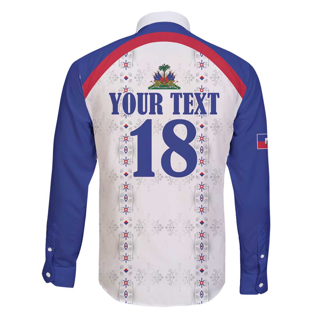 Custom Haiti Football Family Matching Short Sleeve Bodycon Dress and Hawaiian Shirt Les Grenadiers Veve Haitian Vodou White Version - Wonder Print Shop