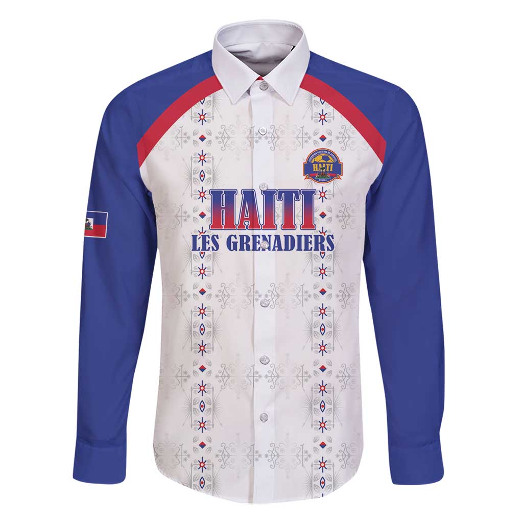 Custom Haiti Football Family Matching Tank Maxi Dress and Hawaiian Shirt Les Grenadiers Veve Haitian Vodou White Version - Wonder Print Shop