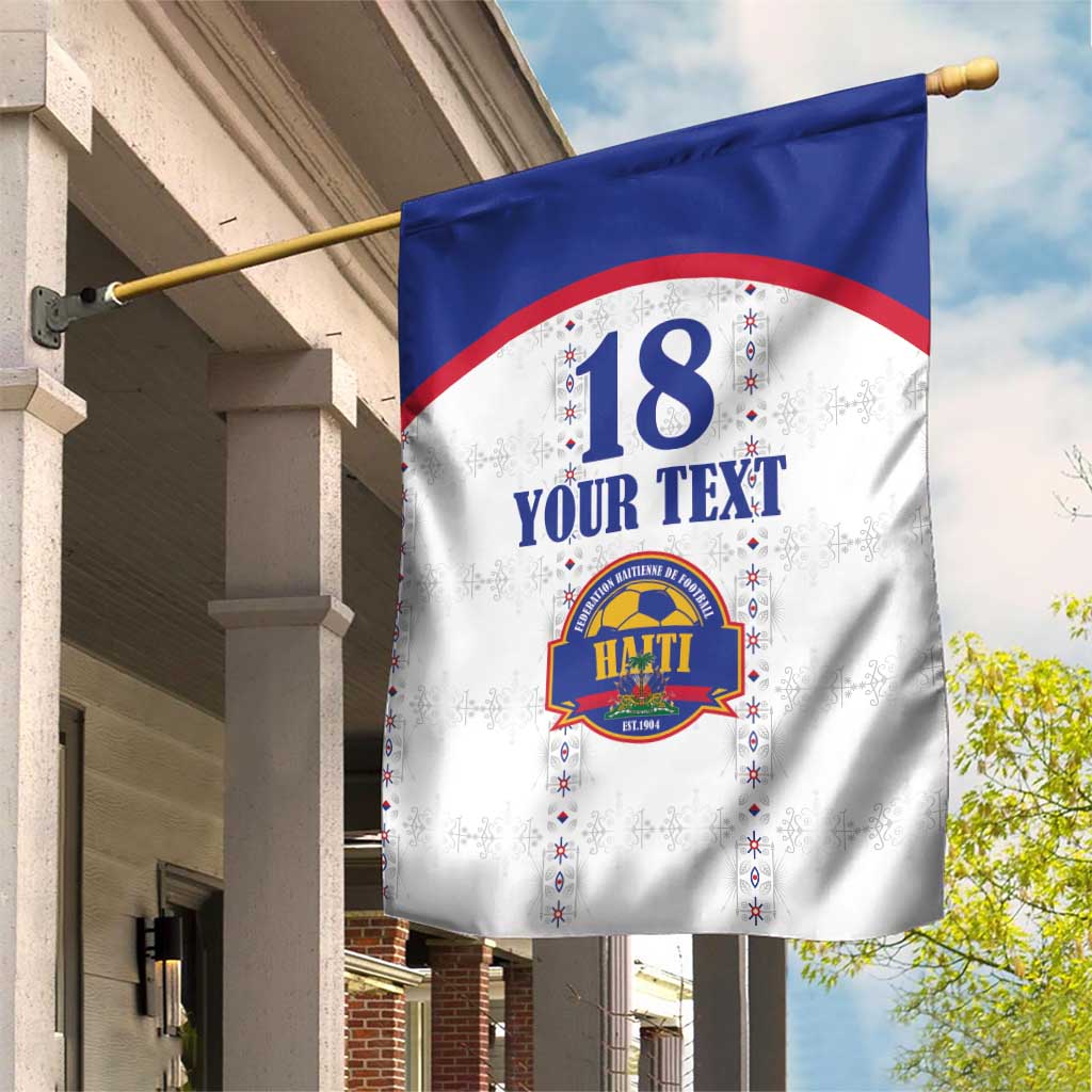 Custom Haiti Football Garden Flag Les Grenadiers Veve Haitian Vodou White Version - Wonder Print Shop