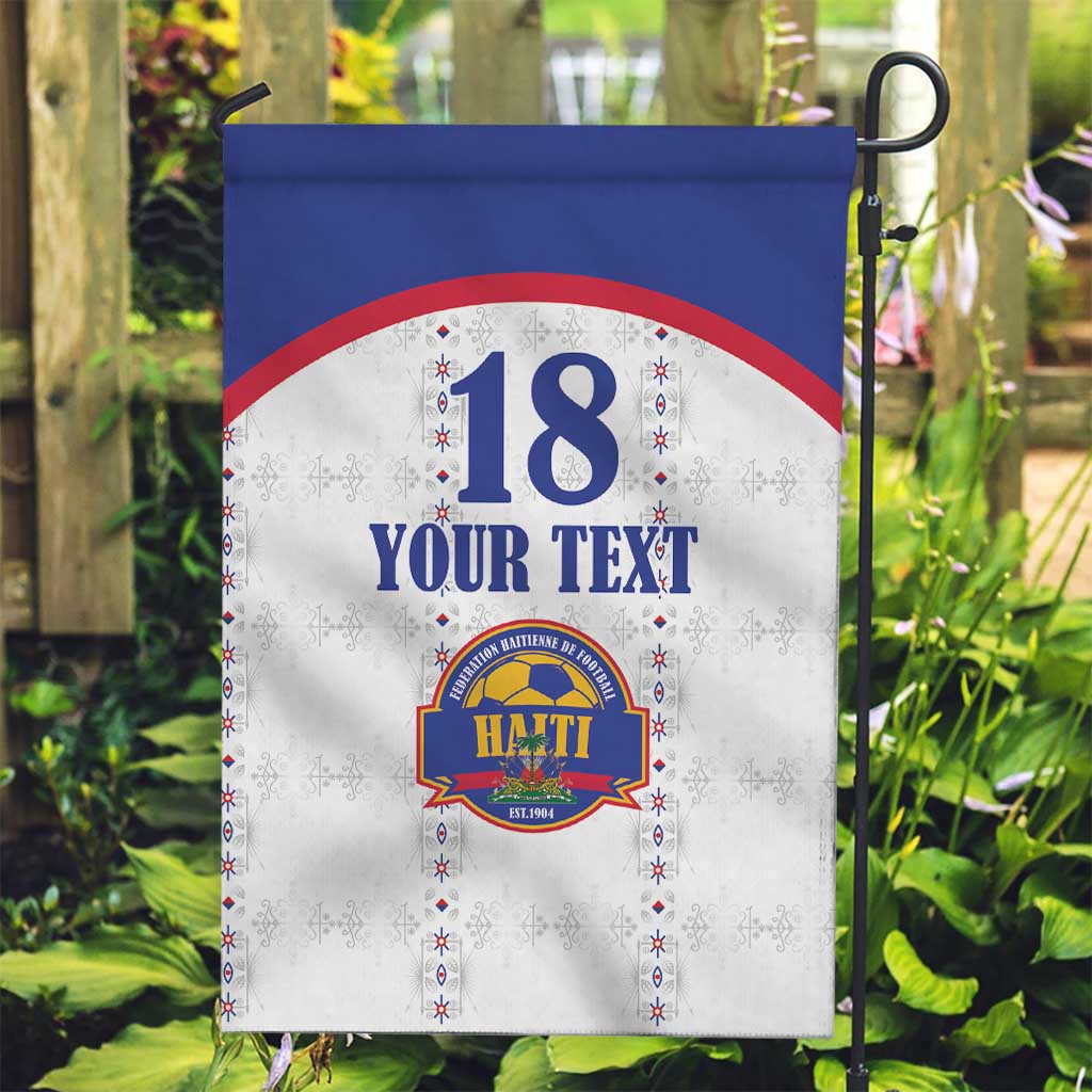 Custom Haiti Football Garden Flag Les Grenadiers Veve Haitian Vodou White Version - Wonder Print Shop