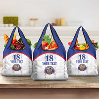 Custom Haiti Football Grocery Bag Les Grenadiers Veve Haitian Vodou White Version - Wonder Print Shop