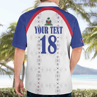Custom Haiti Football Hawaiian Shirt Les Grenadiers Veve Haitian Vodou White Version - Wonder Print Shop