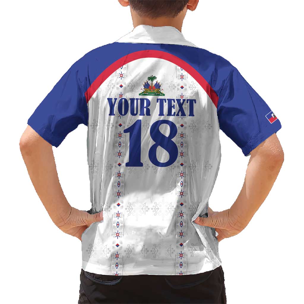 Custom Haiti Football Hawaiian Shirt Les Grenadiers Veve Haitian Vodou White Version - Wonder Print Shop