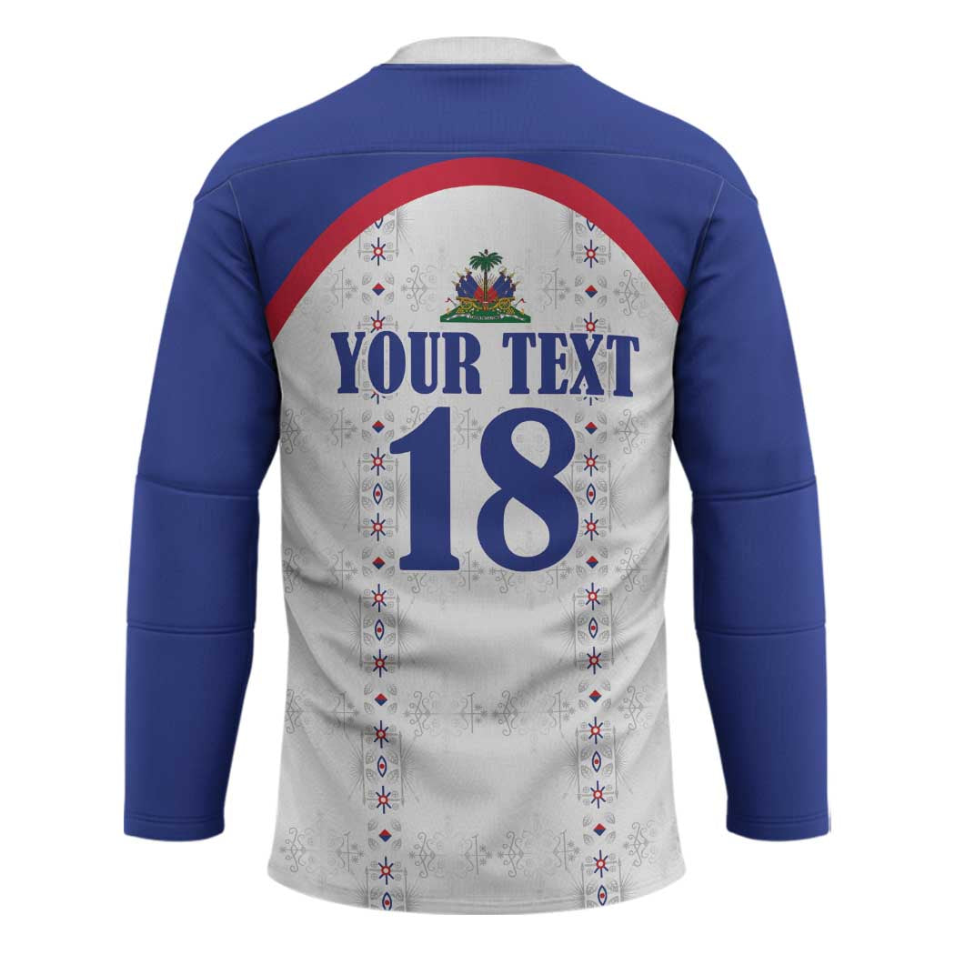 Custom Haiti Football Hockey Jersey Les Grenadiers Veve Haitian Vodou White Version - Wonder Print Shop