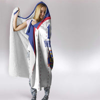 Custom Haiti Football Hooded Blanket Les Grenadiers Veve Haitian Vodou White Version - Wonder Print Shop