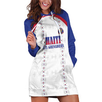 Custom Haiti Football Hoodie Dress Les Grenadiers Veve Haitian Vodou White Version - Wonder Print Shop