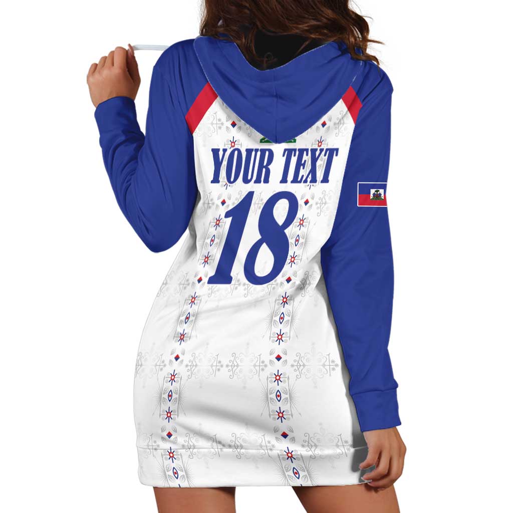Custom Haiti Football Hoodie Dress Les Grenadiers Veve Haitian Vodou White Version - Wonder Print Shop