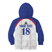 Custom Haiti Football Kid Hoodie Les Grenadiers Veve Haitian Vodou White Version - Wonder Print Shop