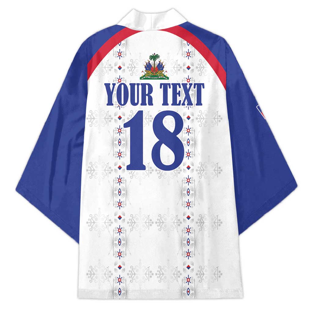 Custom Haiti Football Kimono Les Grenadiers Veve Haitian Vodou White Version - Wonder Print Shop