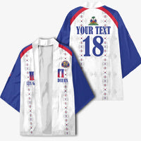 Custom Haiti Football Kimono Les Grenadiers Veve Haitian Vodou White Version - Wonder Print Shop
