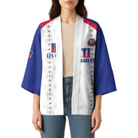 Custom Haiti Football Kimono Les Grenadiers Veve Haitian Vodou White Version - Wonder Print Shop