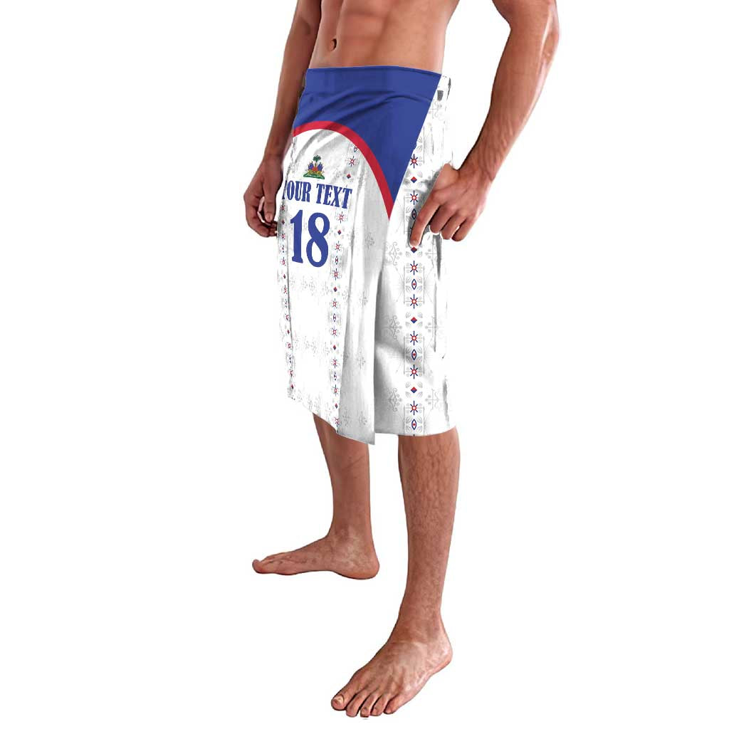 Custom Haiti Football Lavalava Les Grenadiers Veve Haitian Vodou White Version - Wonder Print Shop