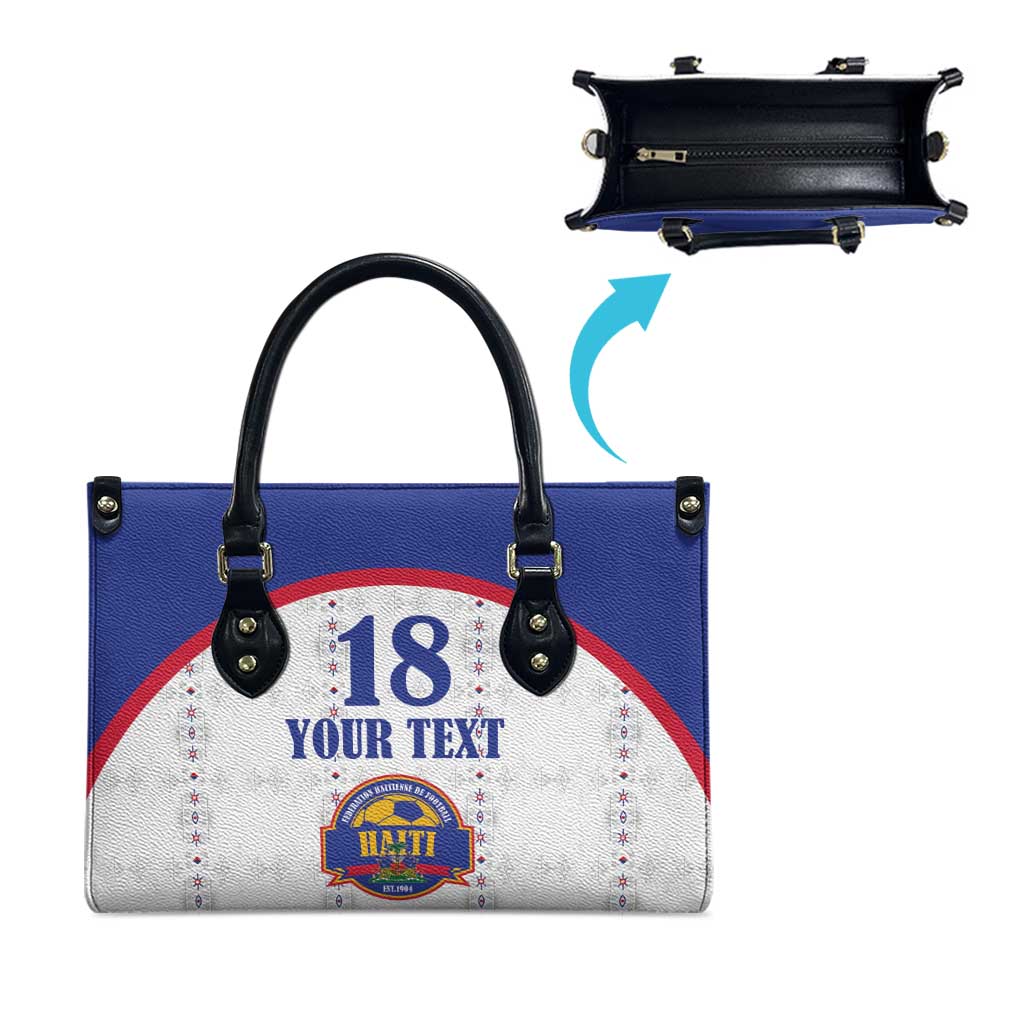 Custom Haiti Football Leather Bag Les Grenadiers Veve Haitian Vodou White Version - Wonder Print Shop