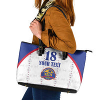 Custom Haiti Football Leather Tote Bag Les Grenadiers Veve Haitian Vodou White Version - Wonder Print Shop