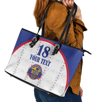 Custom Haiti Football Leather Tote Bag Les Grenadiers Veve Haitian Vodou White Version - Wonder Print Shop