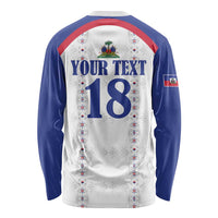 Custom Haiti Football Long Sleeve Shirt Les Grenadiers Veve Haitian Vodou White Version - Wonder Print Shop