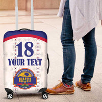Custom Haiti Football Luggage Cover Les Grenadiers Veve Haitian Vodou White Version - Wonder Print Shop