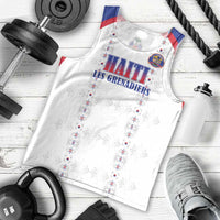 Custom Haiti Football Men Tank Top Les Grenadiers Veve Haitian Vodou White Version - Wonder Print Shop