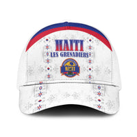Haiti Football Mesh Trucker Cap Les Grenadiers Veve Haitian Vodou White Version - Wonder Print Shop