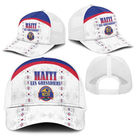 Haiti Football Mesh Trucker Cap Les Grenadiers Veve Haitian Vodou White Version - Wonder Print Shop
