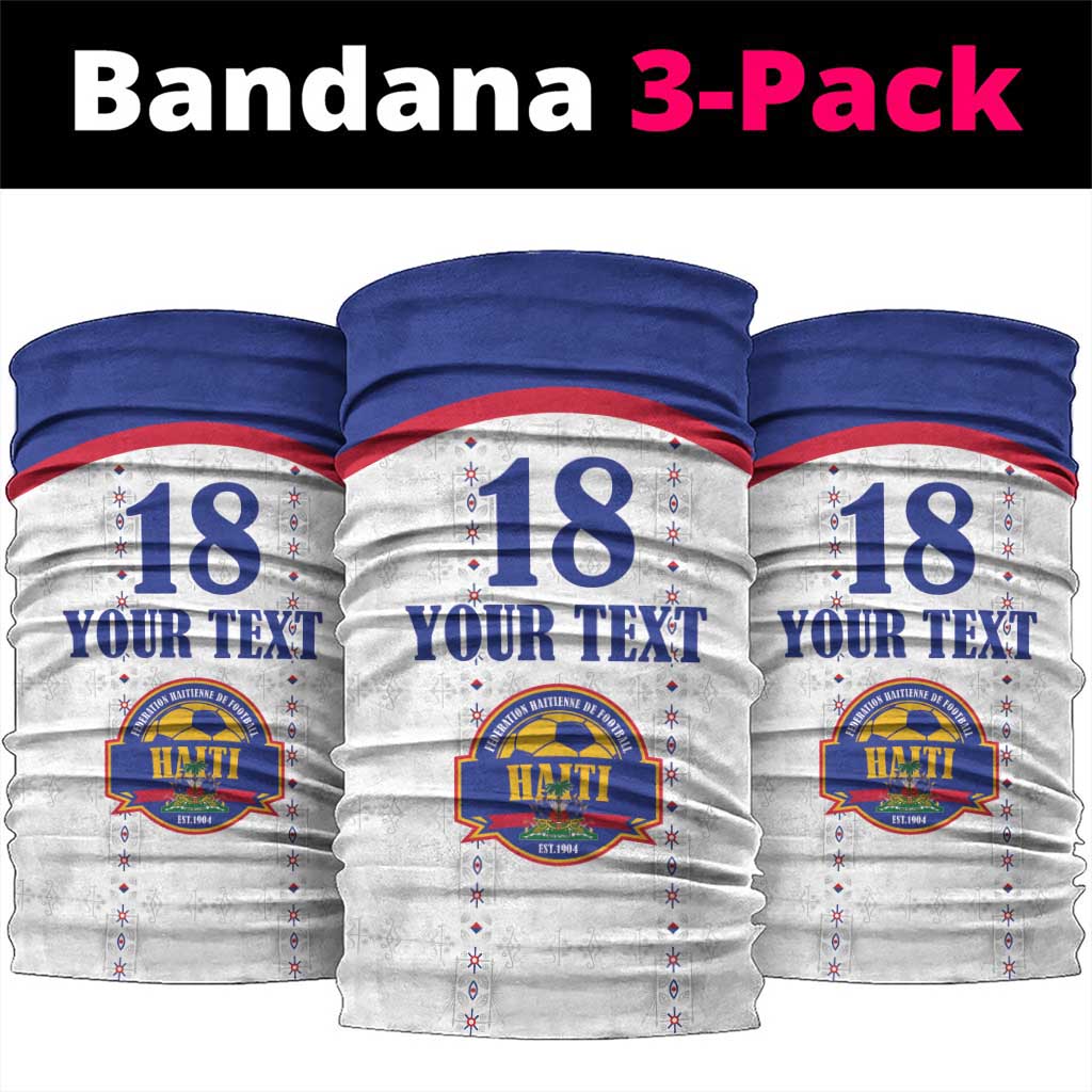Custom Haiti Football Neck Gaiter Les Grenadiers Veve Haitian Vodou White Version - Wonder Print Shop