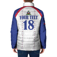 Custom Haiti Football Padded Jacket Les Grenadiers Veve Haitian Vodou White Version - Wonder Print Shop
