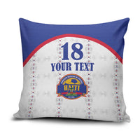 Custom Haiti Football Pillow Cover Les Grenadiers Veve Haitian Vodou White Version - Wonder Print Shop