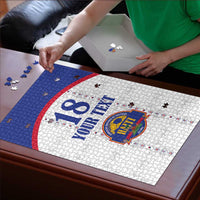 Custom Haiti Football Puzzle Les Grenadiers Veve Haitian Vodou White Version - Wonder Print Shop