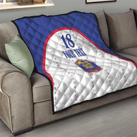 Custom Haiti Football Quilt Les Grenadiers Veve Haitian Vodou White Version - Wonder Print Shop